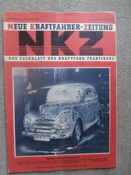 Neue Kraftfahrer Zeitung Nr. 7/1951 in memoriam Ferdiand Porsche,Citroen 11 legére