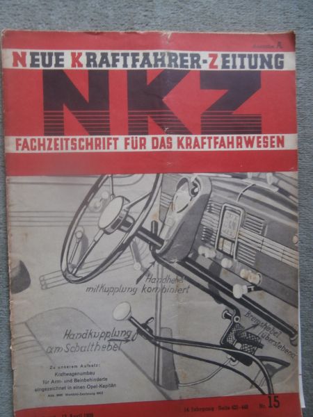 Neue Kraftfahrer Zeitung Nr. 15/1939 Leichtflugmotoren,