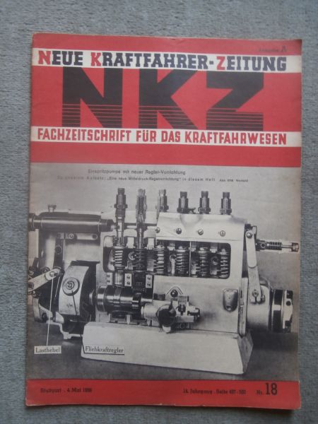 Neue Kraftfahrer Zeitung Nr. 1/1939 Einzelrad Abfederung,12-Std-Rennen in Montlhéry,