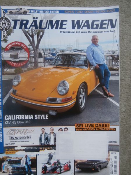 Träume Wagen 2/2020 Porsche 912 1968,Continetnal Mk3 Special,VW T2 Electric, Shelby GT350 Heritage Edition,BMW M3 E30