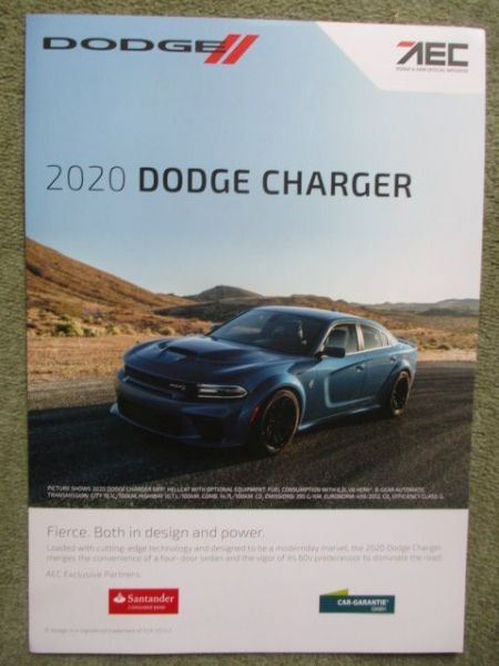 Dodge Charger R/T und SRT Hellcat Prospektblatt 2020
