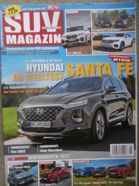 SUV Magazin 5/2018 Mazda CX-3,Santa Fe 2.2CRDi,Fiat 500X,VW Touareg 3.0 V6 TDI,Jeep Cheroke 22MJ,BMW X5 xDrive40i