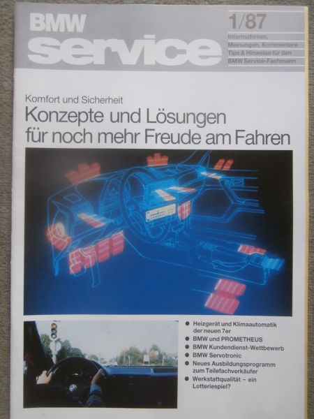 BMW Service Informationen 1/1987 Heizgerät und Klimaautomatik 7er E32,Servotronic,