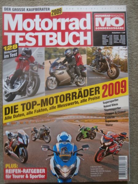 Motorrad Testbuch MO Sonderausgabe 2009 BMW K1300GT,Harley Davidson XR1200,KTM RC8 1190R