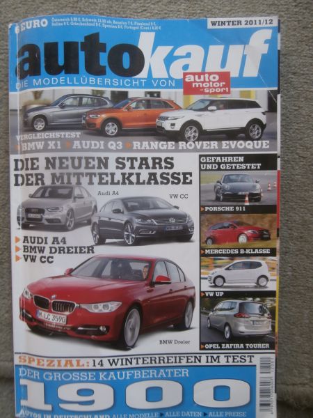autokauf Winter 2011 1900 Autos in Deutschland Modelle Daten Preise BR204,997,Evoque,X1 E89,Audi Q3,VW CC