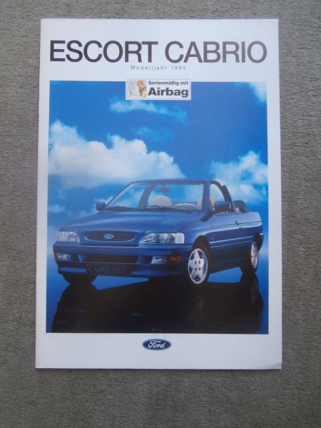 Ford Escort Cabriolet 1.4i CVH 1.6i DOHC 1.8i DOHC 16V Motor August 1993
