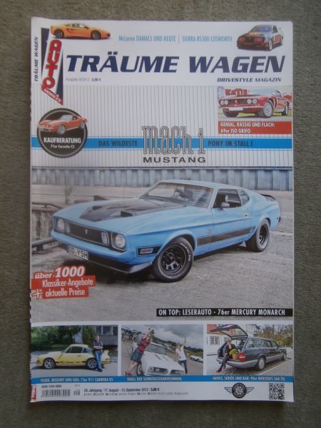 Träume Wagen 9/2012 Kaufberatung Corvette C3,76er Mercury Monarch, Caro International Mercedes Benz 560TEL W126,