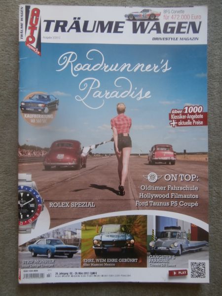 Träume Wagen 3/2012 Kaufberatung Mercedes Benz 560SEC C126,68er Maserati Mexico,68er Dodge Charger,Citroen DS Tissier