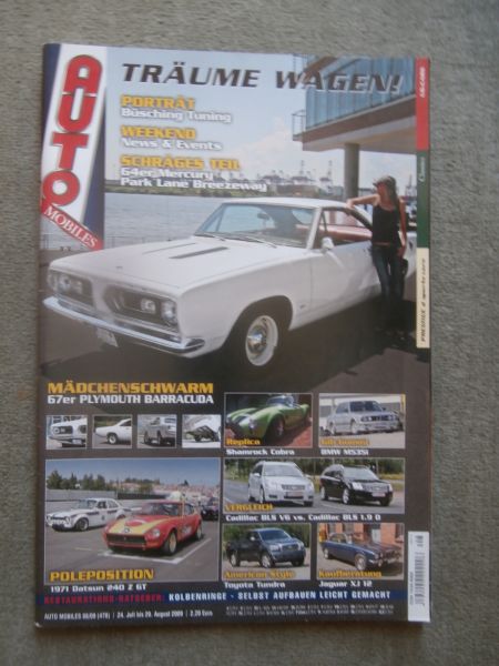 Träume Wagen 8/2009 67er Plymouth Barracuda,Shamrock Cobra,BMW M535i E28,Cadillac BLS V6 vs. BS 1.9d,