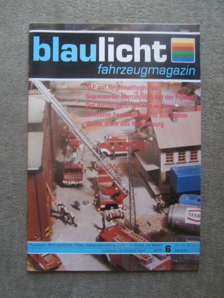blaulicht fahrzeugmagazin 12/1984 Sonderlöschfahrzeug SLF 1200/500,BGS 280GE BR460,Saurer Drehleiter DL30
