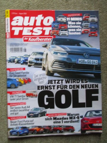 auto test 8/2020 VW T1 Samba mit Strom, Kaufberatung Kia Ceed, gebraucher Audi A4 Avant, Mazda MX-5 Dauertest (ND)