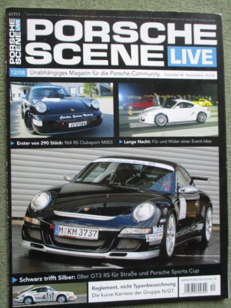 Porsche Scene Live 12/2008 964 RS Clubsport M003,997 GT3 RS,928 S4,911 3.0SC,964 turbo 3.6,