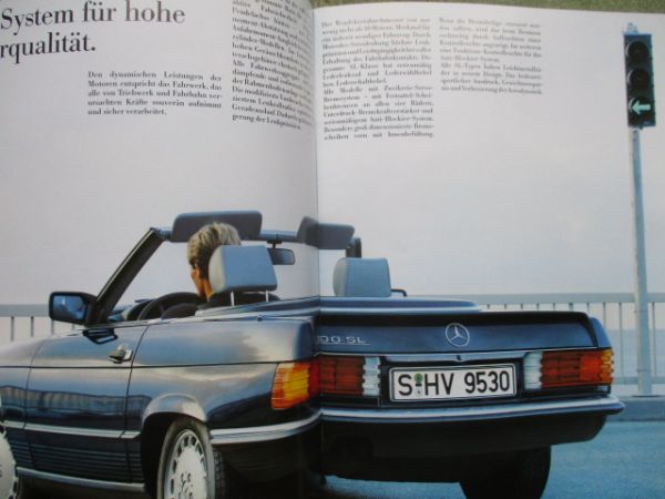 Mercedes Benz 300SL 420SL 500SL R107 Prospekt Mai 1986 NEU