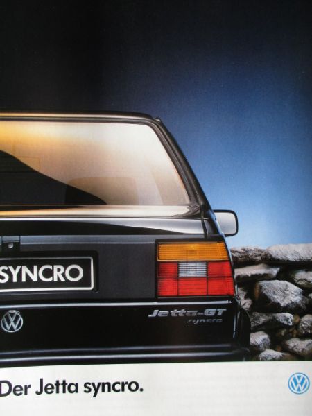 VW Jetta syncro CL GT Typ19E August 1989 Prospekt