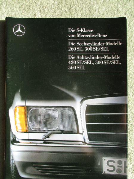 Mercedes Benz S-Klasse W126 260SE 300SE/L 420SE/L 500SE/L 560SEL Katalog Dezember 1986