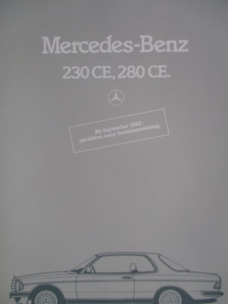 Mercedes Benz 230CE 280CE C123 Katalog September 1982