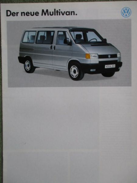 VW T4 Multivan Prospekt Juni 1991 2.0l 2.5l Otto 1.9l +2.4l Diesel Katalog