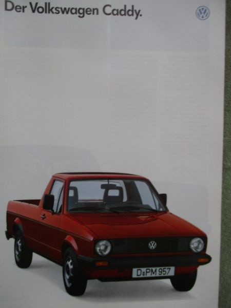 VW Caddy Typ14D Prospekt Juli 1986