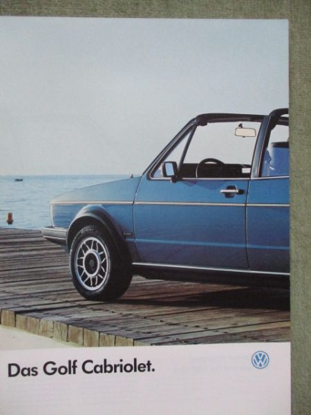 VW Golf Typ17 Cabriolet 55kw 66kw 70kw 82kw 53kw 70kw Kat Januar 1987