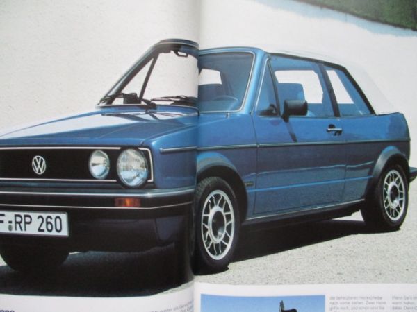 VW Golf Typ17 Cabriolet 55kw 66kw 70kw 82kw 53kw 70kw Kat Januar 1987