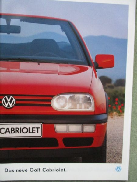 VW Golf Cabriolet 55kw 66kw 85kw Katalog Januar 1995+Preisliste