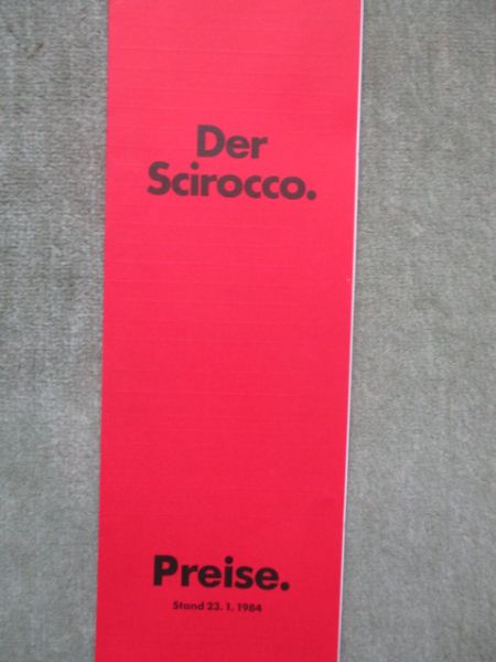 VW Scirocco Typ53b Preisliste 23.Januar 1984