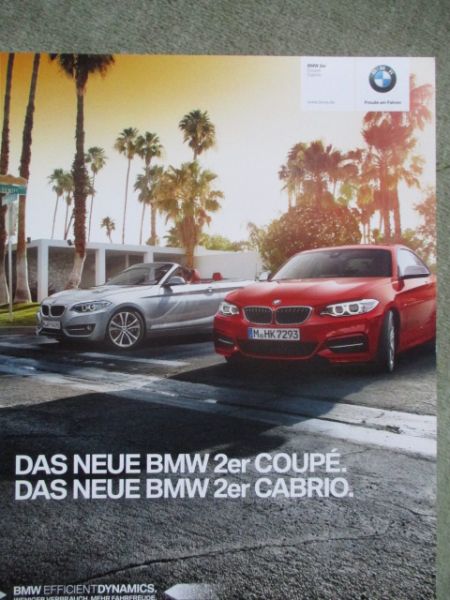BMW 218i 220i 228i M235i 220d Coupé Cabrio F22 F23 Katalog September 2014 NEU