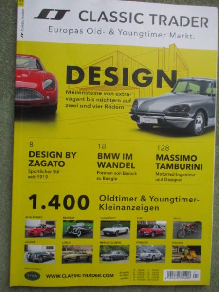 Classic Trader Magazin 1/2021 Design by Zagato BMW Bangle +Massimo Tamburini, Z8 E52