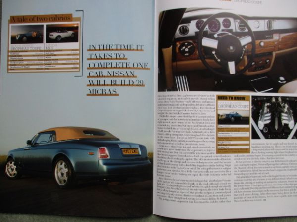 car magazine 2007 Rolls-Royce Phantom Drophead Coupé Special Sonderdruck Englisch