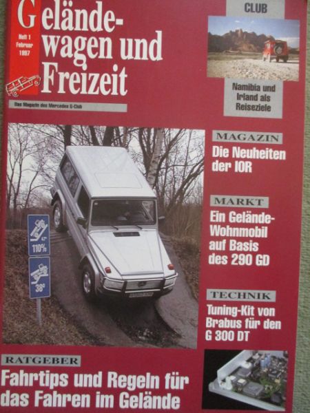 Geländewagen und Freizeit Magazin Februar 1997 290GD,Neuheiten von IOR, Tuning Kit Brabus G300DT