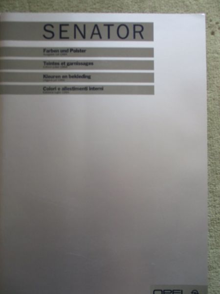 Opel Senator A C CD Farben und Polster Katalog Juli 1984