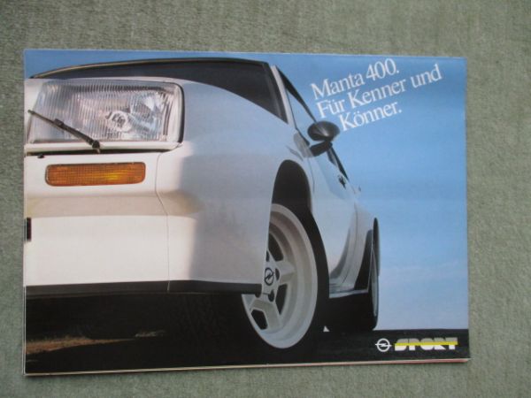 Opel Manta B 400 sport Katalog April 1983 106kw/144ps Rarität Querformat