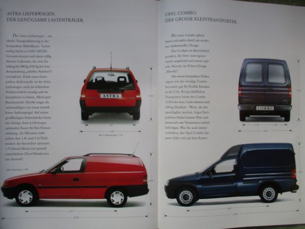 Opel Omega A Caravan +Astra F Caravan +Lieferwagen +Combo +Campo Katalog Dezember 1993
