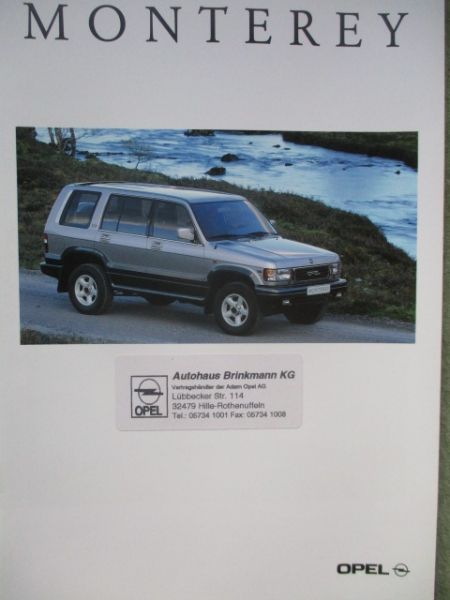 Opel Monterey +RS +LTD 3.2i V6 24V 3.1 Turbo Diesel Katalog August 1995