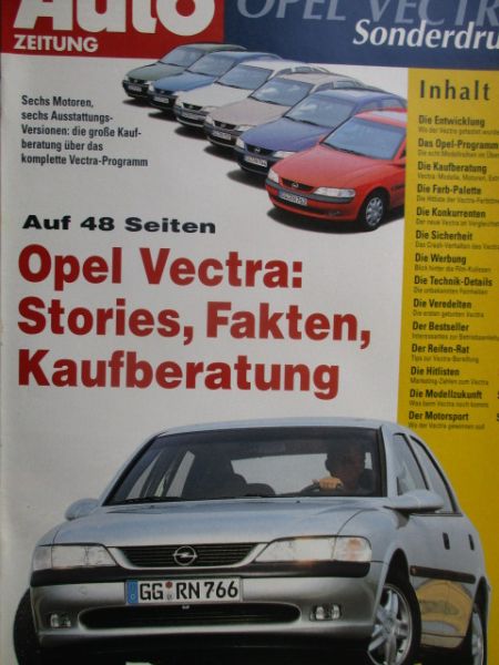 Auto Zetung OpelVectra B Sonderdruck Stories Fakten Kaufberatung Entwicklung Motorsport