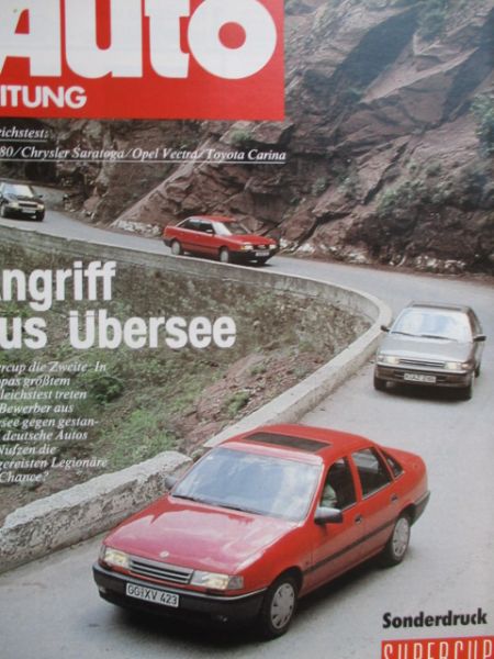 Auto Zeitung Vergleichstest Audi 80 vs. Chrysler Saratoga vs. Opel Vectra A vs. Toyota Carina Sonderdruck