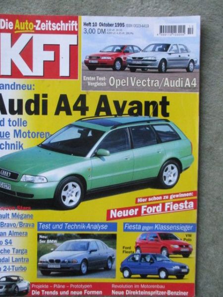 kft die Autozeitschrift 10/1995 Volvo S4, Vectra vs. Audi A4, Fiesta vs. Polo, Fiat Bravo und Brava,Peugeot 406,Renault Mégane