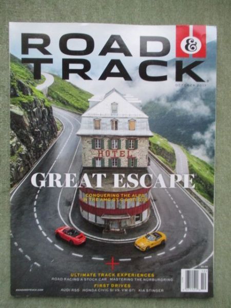 Road & Track 10/2017 Audi RS5 vs. Civic SI vs. VW Golf GTI vs. Kia Stinger,AMG GT C vs. Porsche 911 GTS,