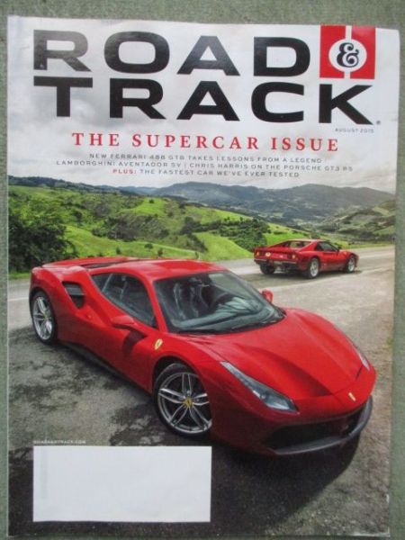 Road & Track the Supercar Issue 8/2015 Ferrari 488GTB,Aventador LP 750-4SV,288GTO,911 GT3 RS,La Ferrari