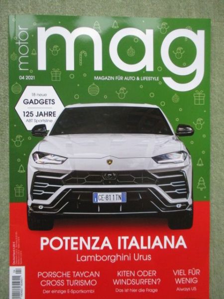 motor mag 4/2021 Lamborghini Urus,Taycan Cross Turismo,Aiways U5,Peugeot 308,Opel Rocks-e,Range Rover Evoque