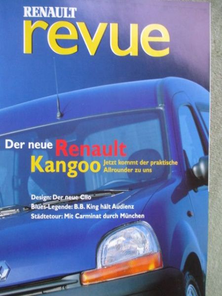 Renault revue 11/1998 Kangoo,neue Clio,Konzeptcar Zo,Renault 4,Benzin Direkteinspritzung