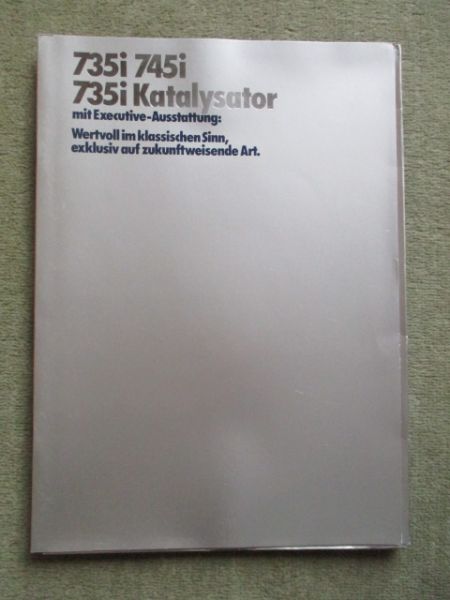 BMW 735i 745i 735i Katalysator Executive Ausstattung Mappe E23 März 1985+Katalog