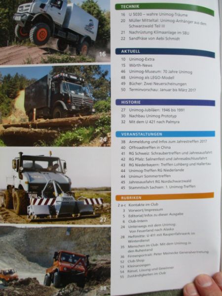 Unimog 12/2016 neue Unimog 5030, U411mit Raupenfahrwerk im Winterdienst,U421