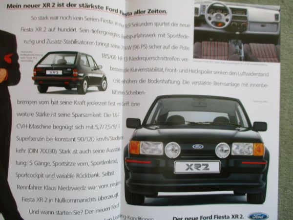 Ford Fiesta XR2 Prospekt August 1984 71kw/96ps