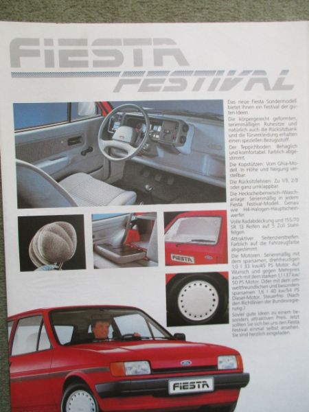 Ford Fiesta Festival Prospektblatt 33kw 37kw +Diesel 40kw