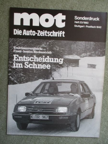 mot Auto-Zeitschrift 23/1983 Ford Sierra 1.6GL vs. 100CC 5E Typ44 vs. BMW 520i E28 vs. Ascona 1.6N