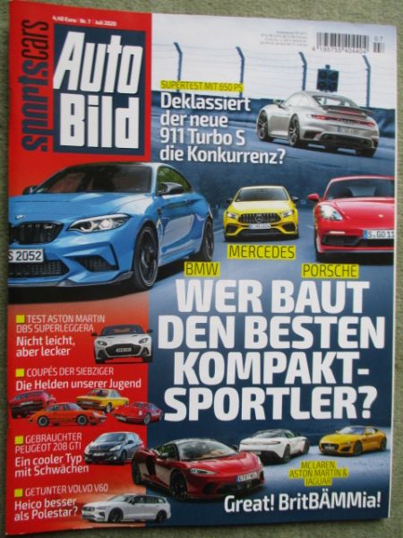 Auto Bild sportscars 7/2020 Audi RS 5 Coupé,VG: M2 CS vs. AMG A45S 4Matic vs. 718 Cayman GTS 4.0,911 turbo S