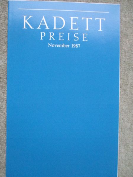 Opel Kadett E Preisliste Januar 1990 LS CS GL GT GSI Caravan