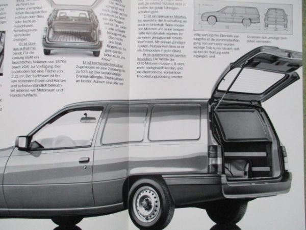 Opel Kadett E Lieferwagen 4kw +40kw 1.6 Diesel Katalog April 1987