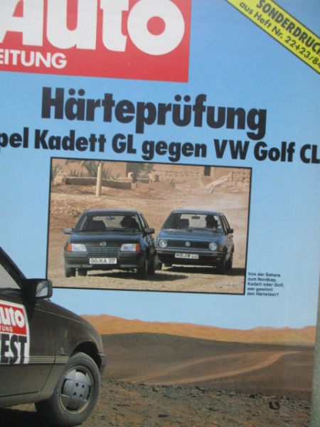 Auto Zeitung Härteprüfung Opel Kadett E GL vs. VW Golf CL